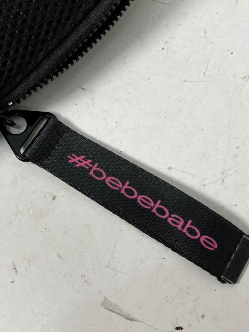 ✨ BEBE Manny Black Polyester Mesh Mini Backpack Logo Straps Like New ✨ - Picture 6 of 6